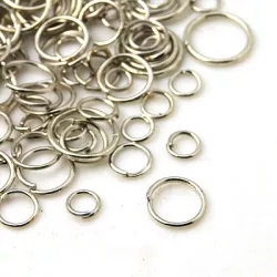   Nyitott szerelőkarika. Platina szín. 4-10mm. Mix. 10g/csomag.