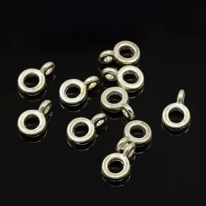10db. Charm tertó, medál tartó. Ezüst szín. 6.5x2mm.