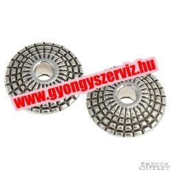   10db. Diszkosz. 8x3.5mm. Antik ezüst szín. Fémgyöngy, köztes gyöngy.