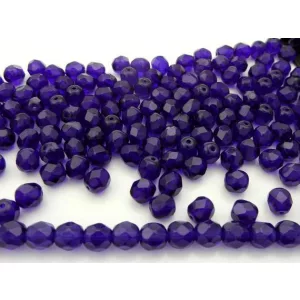 Kiárusítás! 20db.Cseh csiszolt gyöngy. Sötétkék. 8mm. 