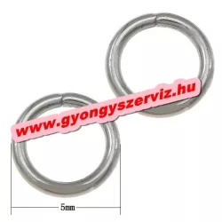 100db. Nyitott szerelőkarika. 5x0.8mm. Platina szín.