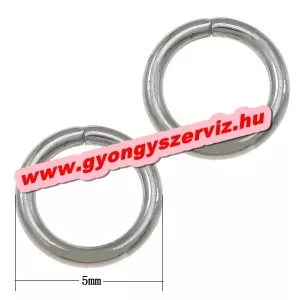 100db. Nyitott szerelőkarika. 5x0.8mm. Platina szín.
