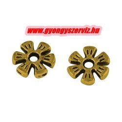   20db. Fémgyöngy, fém köztes gyöngy. 8x2mm.  Antik arany szín.