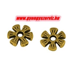 20db. Fémgyöngy, fém köztes gyöngy. 8x2mm.  Antik arany szín.