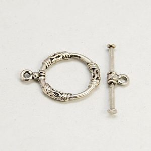 5 szett. Ékszer zár, T-kapocs.  Antik ezüst szín.