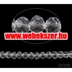   Kiárusítás!  20db. Csiszolt üveggyöngy. 6x8mm. Kristály. Mindig akcióban!