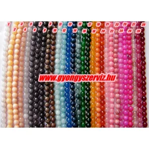 Csiszolt jade ásványgyöngy. 8mm. Válassz színt!