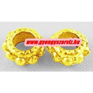 50db. Fém köztes gyöngy. 6x3mm. Arany szín.