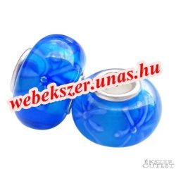   Pandora stílusú üveggyöngy. Lámpagyöngy. Ég kék. Leárazva!