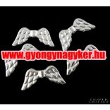 10db. Angyalszárny. 20x9x2.5mm. Ezüst szín. Fémgyöngy, köztes gyöngy.