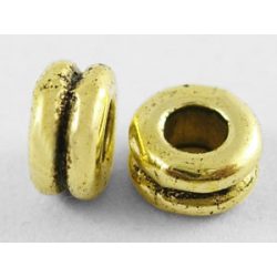   20db. Köztes fémgyöngy. Gyűrű. 5x4mm. Antik arany szín.