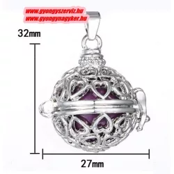 Leárazás! Angyalhívó medál.Csupa szív. Platina szín.