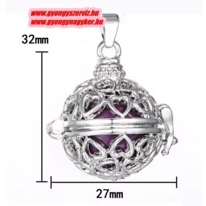 Leárazás! Angyalhívó medál.Csupa szív. Platina szín.