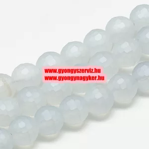 Leárazás! 10db. Fémgőzölt , matt, csiszolt üveggyöngy. 7x8mm. Fehér. Mindig akcióban!