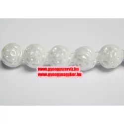   Kiárusítás! 10db. PRECIOSA préselt , két lukú üveggyöngy. 8mm. Fehér. Mindig akcióban!