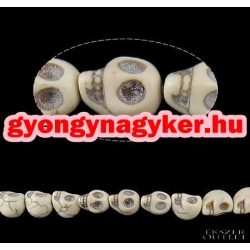  Koponya gyöngy szintetikus türkiz. Fehér . 13x10x12mm. Leárazva!