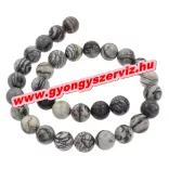 Fekete selyemkő. 8mm.