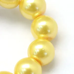 Üveg tekla gyöngy. 8mm. Sárga. 20db/csomag.