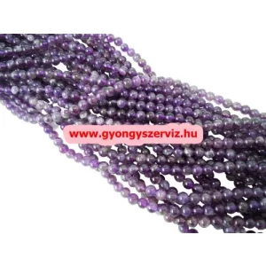 20db. Ásványgyöngy, féldrágakő gyöngy. Ametiszt.  8mm. Leárazva !