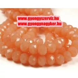   Kiárusítás!  20db. Csiszolt üveggyöngy. 6x8mm. Lazac. Mindig akcióban!