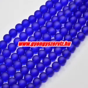 Matt üveggyöngy. 6, 8, 10mm. Sötétkék. 20db/csomag.