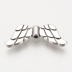   10db. Nagy angyalszárny köztes gyöngy. Antik ezüst szín.