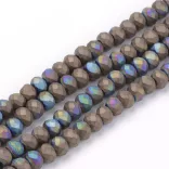 Leárazás! 20db. Fém gőzőlt, matt, csiszolt üveggyöngy. 10mm. Barnás. Mindig akcióban!