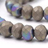 Leárazás! 20db. Fém gőzőlt, matt, csiszolt üveggyöngy. 10mm. Barnás. Mindig akcióban!