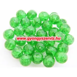   Kiárusítás! 10db. Cseh, roppantott üveggyöngy. 8mm. Zöld. Mindig akcióban!