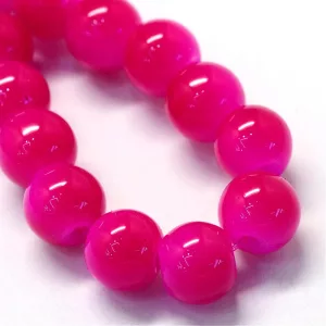 Üveggyöngy. 6mm. Pink. 50db/csomag.