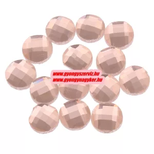 Kiárusítás!  10db. Csiszolt üveg kaboson gyöngy. 8x8x3mm. Pezsgő. Mindig akcióban!