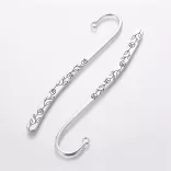 Nagy könyvjelző alap. Antik ezüst szín. Virágos. 