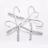 Nagy könyvjelző alap. Antik ezüst szín. Virágos. 