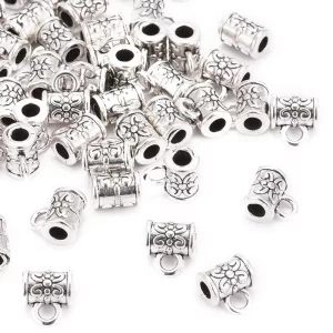 10db. Charm tartó, medál tartó. 7x5mm. Antik ezüst szín.
