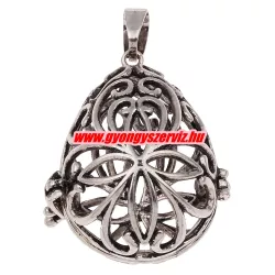   Leárazás! Angyalhívó medál. 27x33x22mm. Antik ezüst szín.