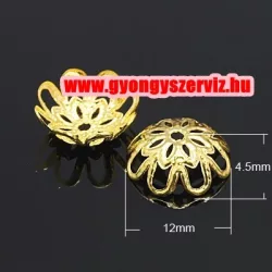 50db gyöngykupak. 12x4.5mm. Arany szín.