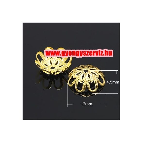 50db gyöngykupak. 12x4.5mm. Arany szín.