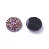 10db. Imitált achát, kaboson lencse. 12mm. 13 szín.