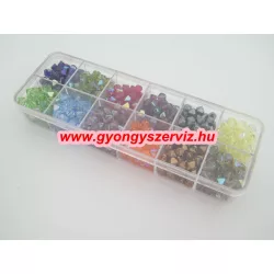   Cseh gyöngy.  Mix. 6x5 mm. 170g + ajándék doboz! Mindig akcióban!