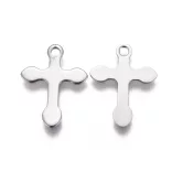 Acél kereszt medál, charm. 16x12mm.