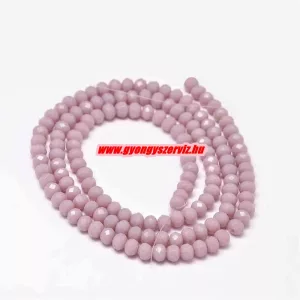 Kiárusítás!  Csiszolt üveggyöngy, fánkgyöngy. 3x4mm. Antik rózsaszín. 5g/cs. Mindig akcióban!