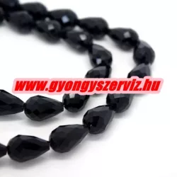   Kiárusítás!  10db. Könnycsepp gyöngy, teardrop. 12x8mm. Fekete. Mindig akcióban!