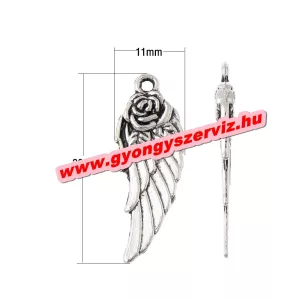 10db. Fém medál, fityegő. Angyal szárny. 11x30mm.