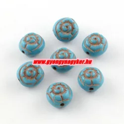   20db. Akril gyöngy. 10x8mm. "Türkiz." Mindig akcióban!