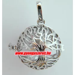   Leárazás! Angyalhívó medál. 37x28mm. Élet fa. Platina szín.