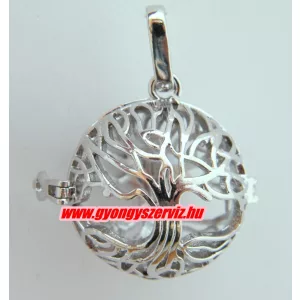 Leárazás! Angyalhívó medál. 37x28mm. Élet fa. Platina szín.