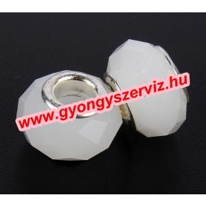 Pandora stílusú üveggyöngy. Lámpagyöngy. Alabástrom kristály. Leárazva!