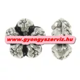 10db. Virág. 8x3.5mm. Antik ezüst szín. Fémgyöngy, köztes gyöngy.