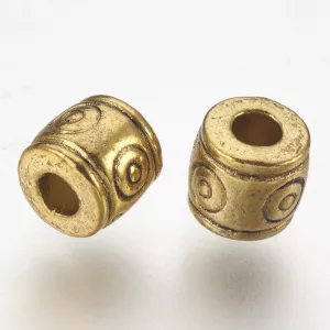 10db. Fém köztes gyöngy.6x6.5mm. Antik arany szín.