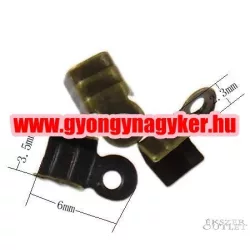   50db. Zsinór vég. Szalag vég. Antik bronz színű.6x3.5mm. Leárazva!
